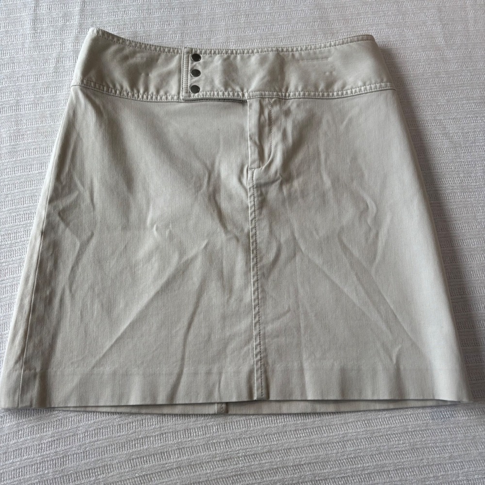 Banana Republic Khaki Mini Skirt Tan Cotton Blend Size 0 219690